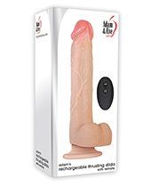 Adam & Eve Adam's Thrusting Dildo w/Remote - Flesh