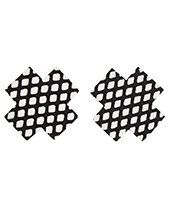 Fishnet Cross Pasties (One Time Use) - Black O/S
