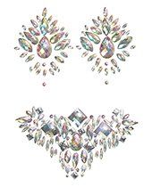 Iridescent Body Gem & Jewel Pasties Set - Multi O/S