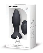 A Play Rimmer Experienced Rechargeable Silicone Anal Plug w/Remote - Black