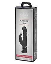 Fifty Shades of Grey Greedy Girl Rechargeable Thrusting G Spot Rabbit Vibrator - Black