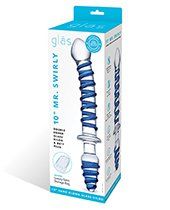 Glas 10"  Mr. Swirly Double Ended Glass Dildo & Butt P