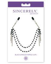 Sincerely Black Jeweled Nipple Clips