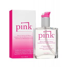 Pink Silicone Lube Glass Bottle (size: 4oz)