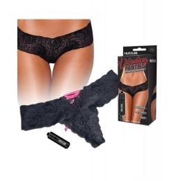 Hustler Vibrating Panties w/Bullet Black (size: M/L)