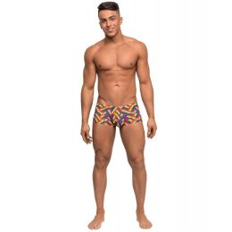 Pride Fest Contoured Pouch Mini Short Rainbow (size: MD)